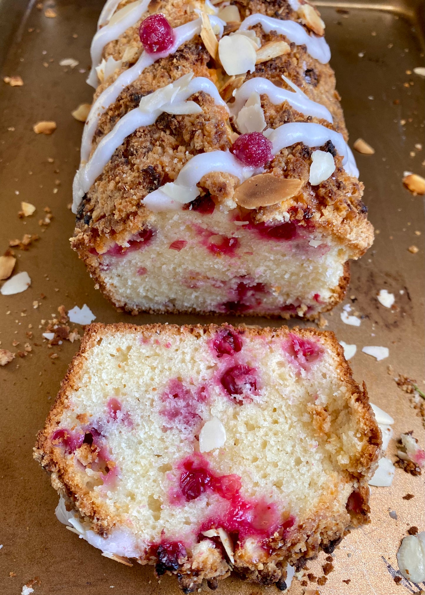 Seasonal Berry with Streusel top Loaf Cake